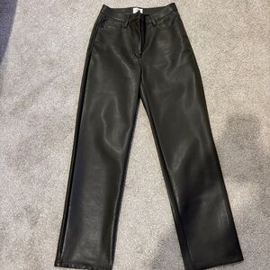 Aritzia Melina green leather pant size 0 never worn :)